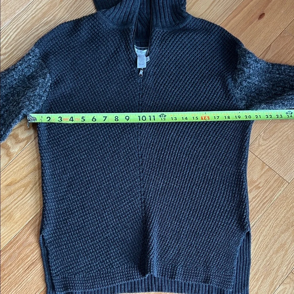 Carbon2Cobalt  Charcoal cowl neck Sweater with zipper
